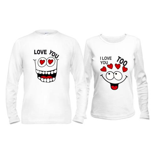 Парные лонгсливы Love You Too
