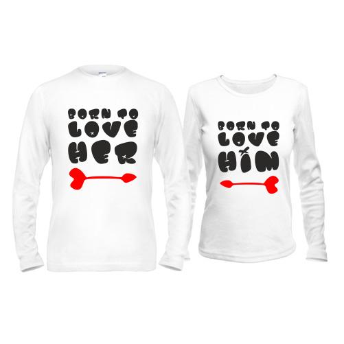 Парные лонгсливы Born to love