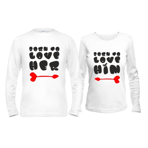 Парные лонгсливы Born to love