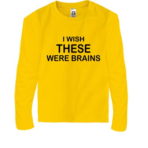 Детская футболка с длинным рукавом I wish these were brains