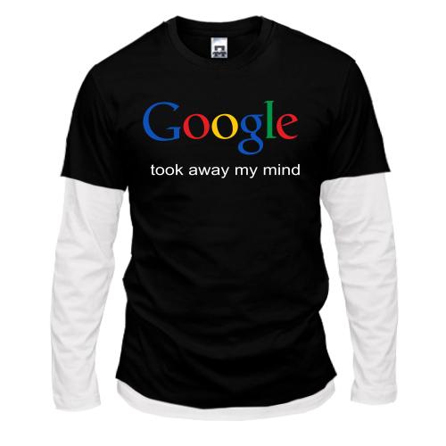 Лонгслив комби Google took away my mind