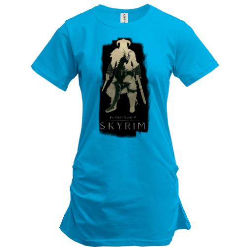 Подовжена футболка з постером Довакін з драконом - Skyrim