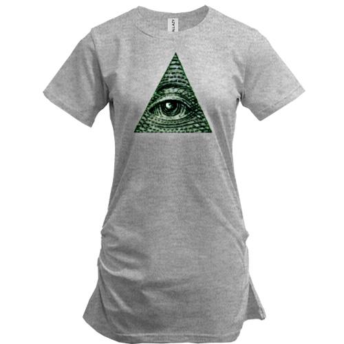 Подовжена футболка з масонським оком