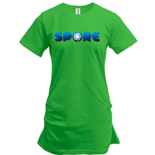 Подовжена футболка з логотипом гри Spore