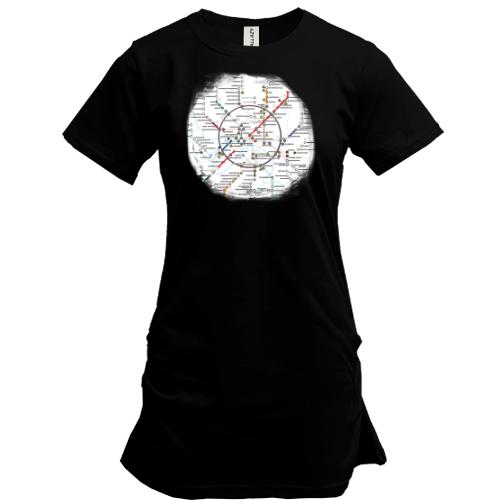 Подовжена футболка з картою метро (Metro 2033)