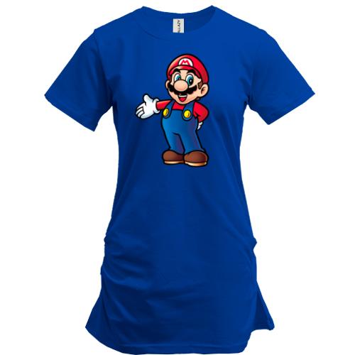 Подовжена футболка с иллюстрацией Марио