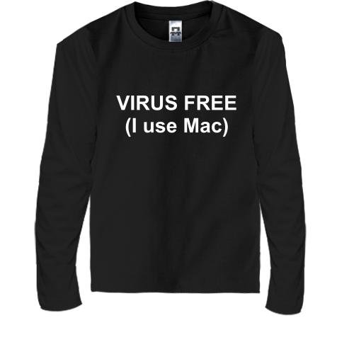Детская футболка с длинным рукавом Virus free (I use Mac)
