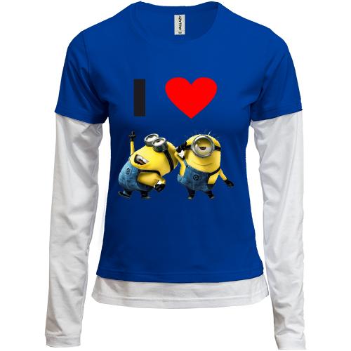 Лонгслив комби I love minions