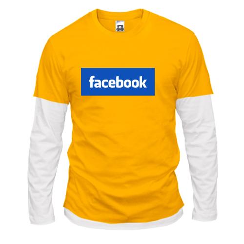 Лонгслив комби с логотипом Facebook