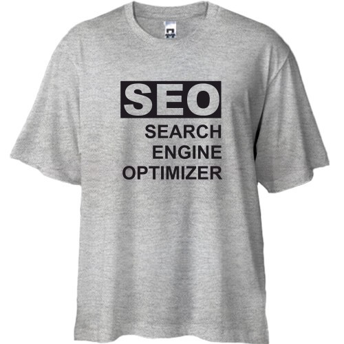 Футболка oversize с надписью «SEO SEARCH ENGINE OPTIMIZER»