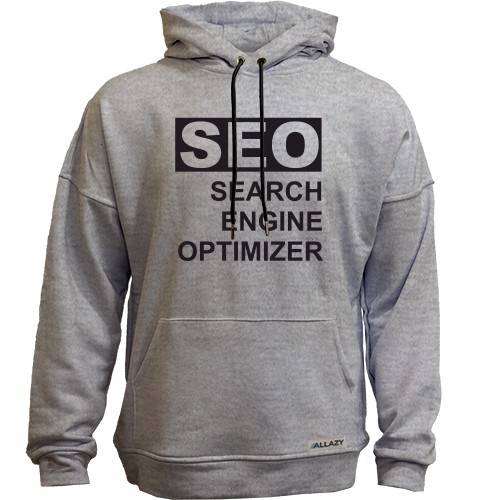Худи без начеса с надписью «SEO SEARCH ENGINE OPTIMIZER»