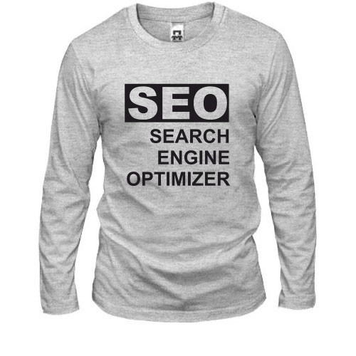 Мужской лонгслив с надписью «SEO SEARCH ENGINE OPTIMIZER»