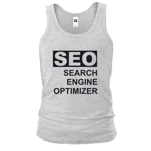 Мужская майка с надписью «SEO SEARCH ENGINE OPTIMIZER»
