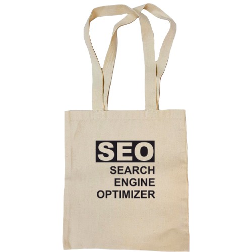 Сумка шоппер с надписью «SEO SEARCH ENGINE OPTIMIZER»