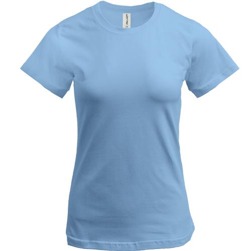 Женская голубая футболка 