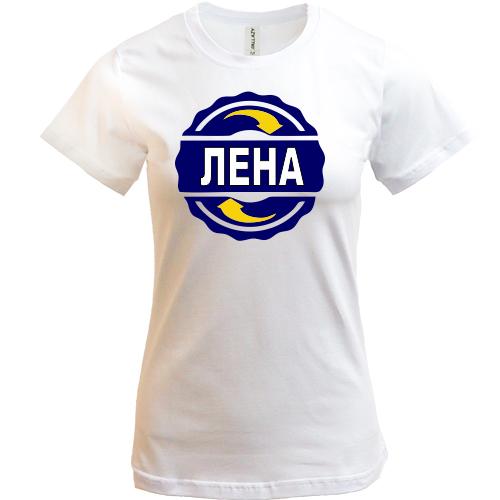 Футболка с именем Лена в круге