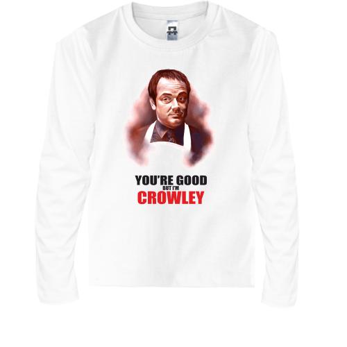 Детская футболка с длинным рукавом You're good but i'm Crowley