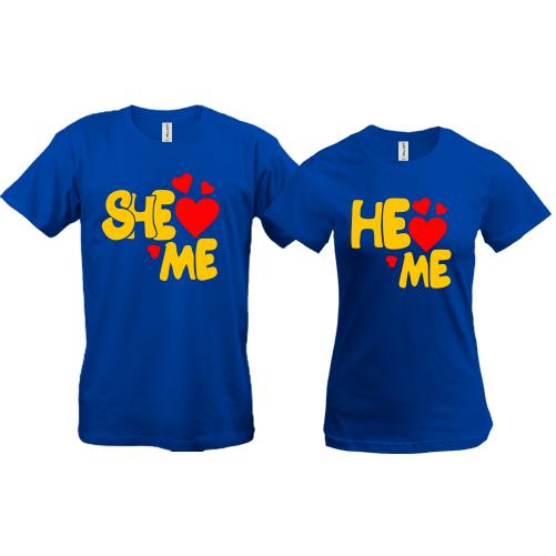 Парні футболки She love me - He love me