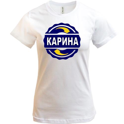 Футболка с именем Карина в круге