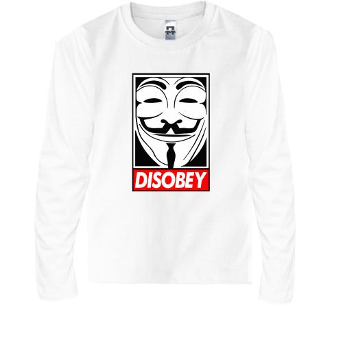 Дитячий лонгслів Disobey ananymus