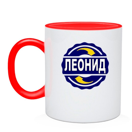Чашка с именем Леонид в круге
