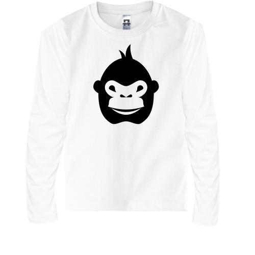Детская футболка с длинным рукавом с мордочкой гориллы