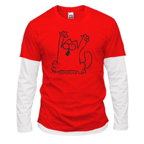 Комбинированный лонгслив Simon's cat 2