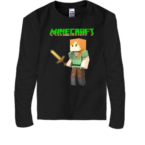 Детская футболка с длинным рукавом Minecraft Алекс
