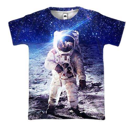 3D футболка з космонавтом на місяці