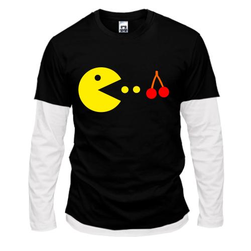 Комбінований лонгслів Pacman з вишнею