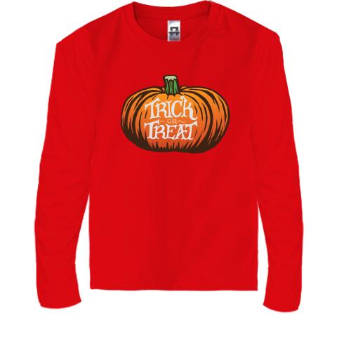 Детская футболка с длинным рукавом с тыквой Trick or Treat