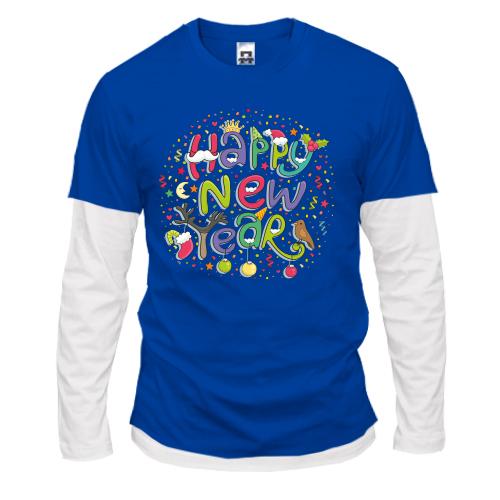 Лонгслив комби Happy New Year (2)