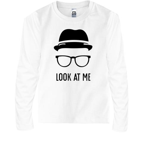 Дитячий лонгслів з капелюхом і окулярами Look at me