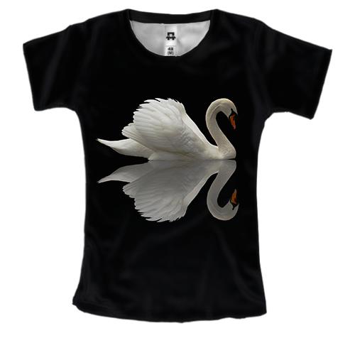 Жіноча 3D футболка з лебедем