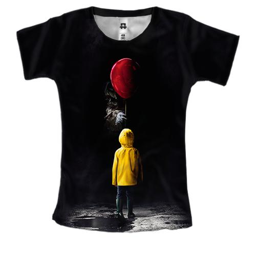 Женская 3D футболка Мальчик с шариком (Оно)