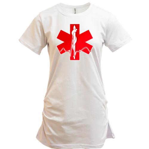 Подовжена футболка для медпрацівника