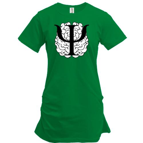 Подовжена футболка з гербом психології і мозком