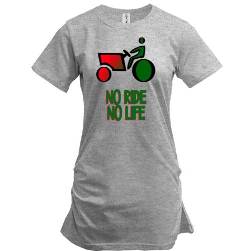 Подовжена футболка No ride no life