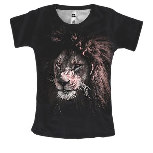 Жіноча 3D футболка з малюнком лева