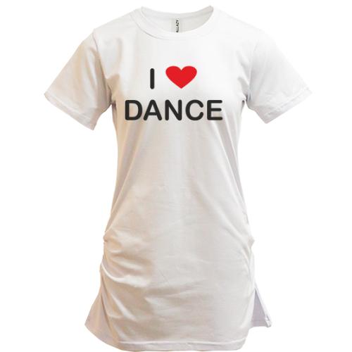 Подовжена футболка I love dance