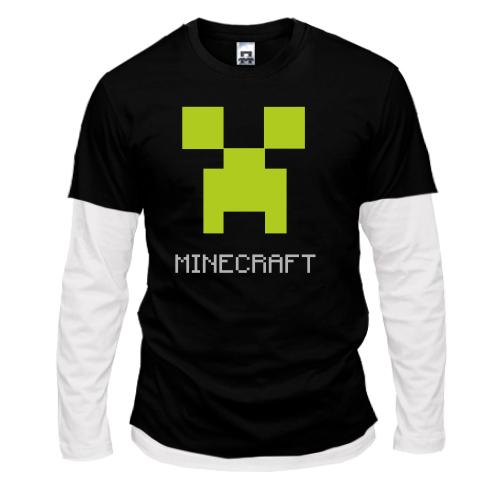 Комбінований лонгслів Minecraft logo grey