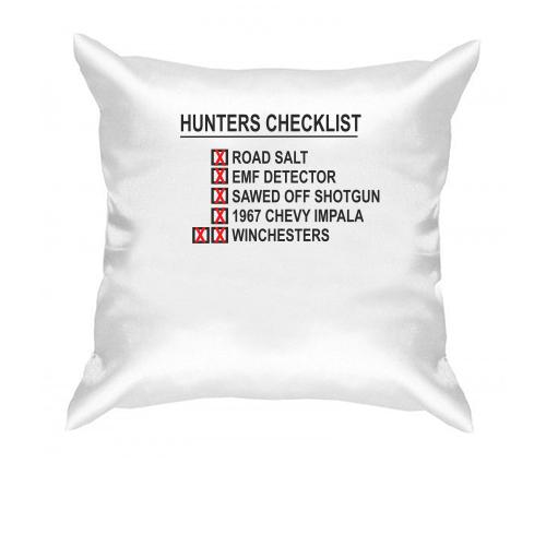Подушка  с принтом  Hunters checklist