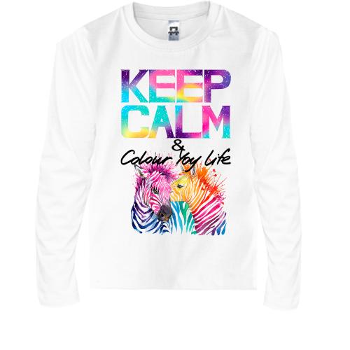 Детская футболка с длинным рукавом Keep calm and colour your lif