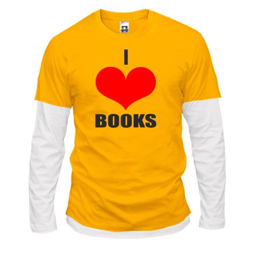 Комбінований лонгслів I love books