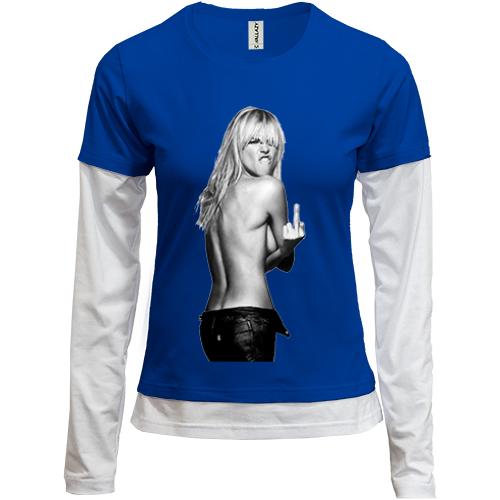 Лонгслив комби  Kate Moss f*ck you