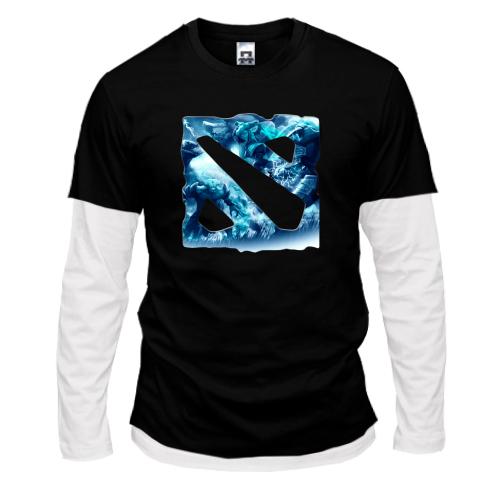 Лонгслив комби  Dota 2 Blue logo