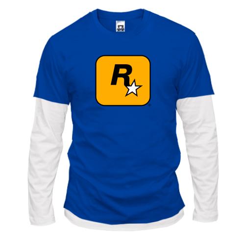Комбинированный лонгслив с логотипом Rockstar Games