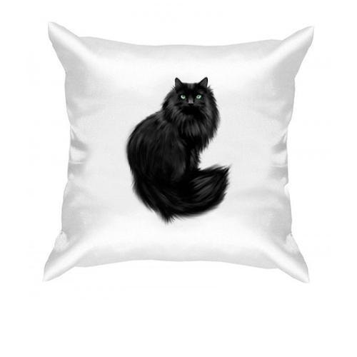 Подушка з чорним котом