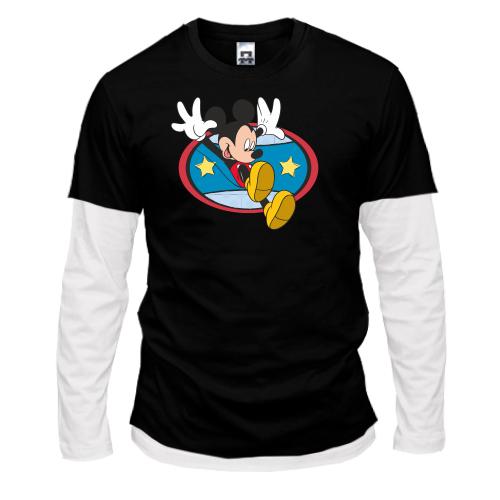 Лонгслив комби Miki Mouse
