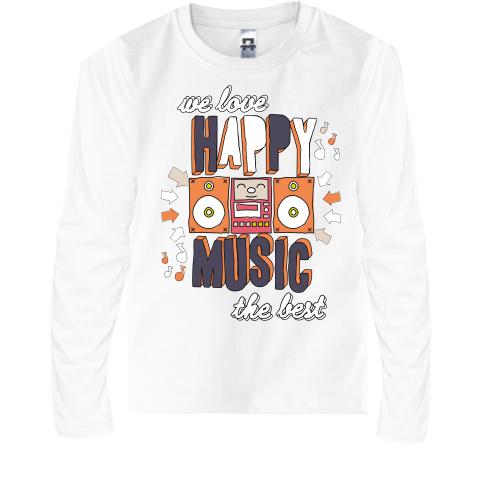 Дитячий лонгслів We love happy music the best